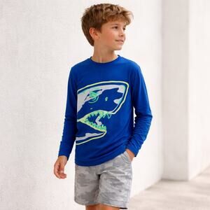 Carter’s Boys Blue Shark Rashguard Long Sleeve Swim Shirt Size 12 NWT